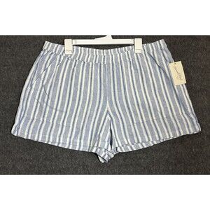 Universal Threads Women's Shorts Strip Blue Extra Large